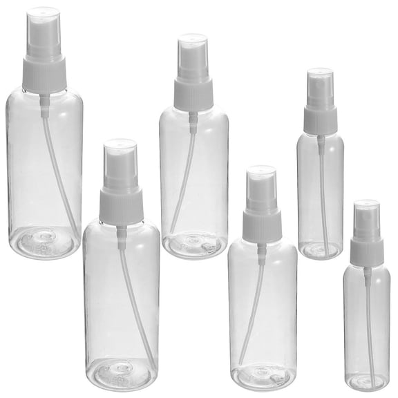 HOOWIFFY 6Pcs Lightweight White Plastic Subpackaging Bottles with Press Pump for Storage