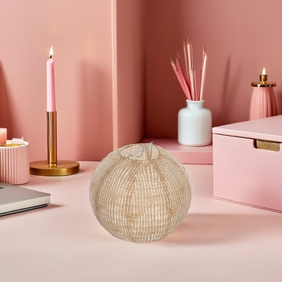 HOOWIFFY 6-Pack Rustic Burlap Lanterns with Khaki Linen Hanging Lampshades for Party and Home Decorations