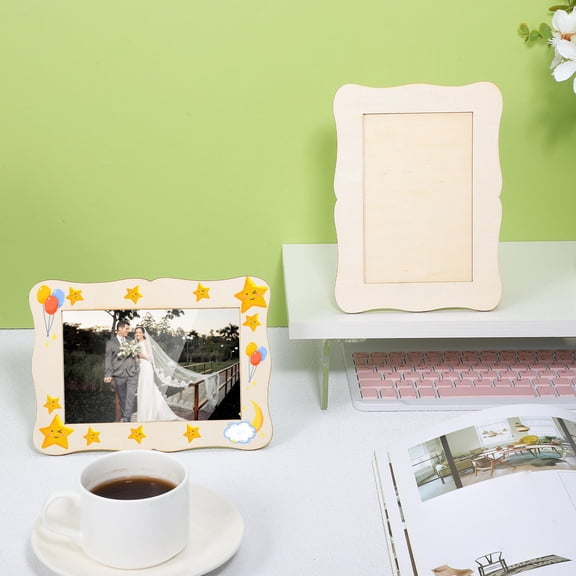 HOOWIFFY 6Pcs Wood Poster Frames Unfinished Khaki Wood Frames for Easy Photo Replacement and Craft