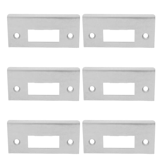 HOOWIFFY 6-Pack Stainless Steel Deadbolt Strike Plates for Quiet, Door Security Enhancement
