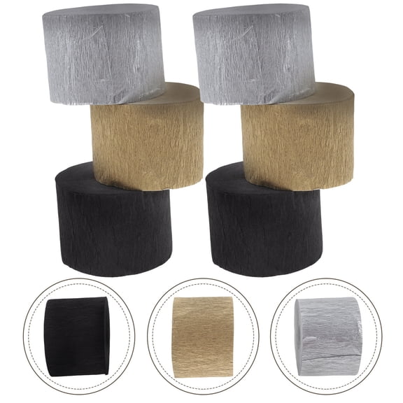HOOWIFFY Crepe Paper Crepe Paper Streamers Silver 6Pcs
