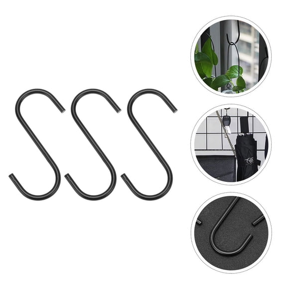 HOOWIFFY 7-Piece Black Metal Hooks Set for Hanging Hats, Coats, and Accessories, Wall Mount Storage Organizer