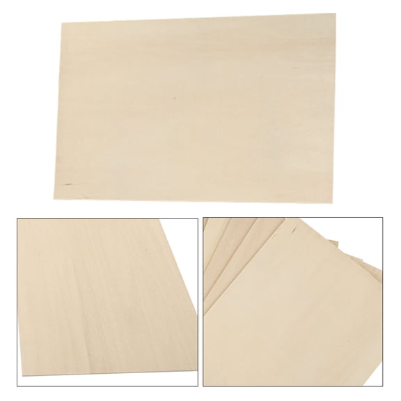 HOOWIFFY 7pcs Unfinished Wood Panels Beige for Artists and Wood Crafting Projects