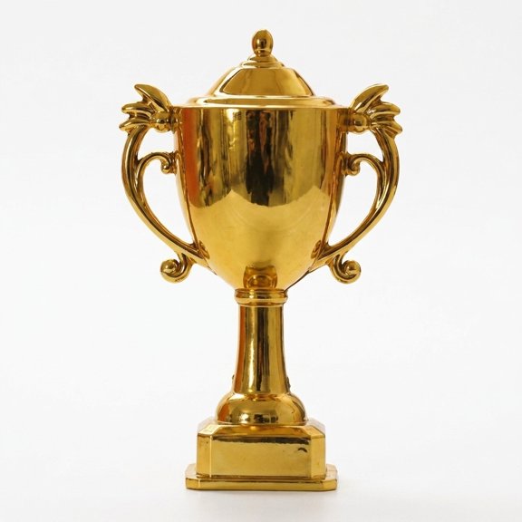 HOOWIFFY 8Pcs Golden Plastic Trophy Ornaments for Awards and Cake Decor