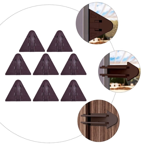 HOOWIFFY Sliding Window Security Locks in Coffee Color, Easy Installation for Home Safety and Enhanced