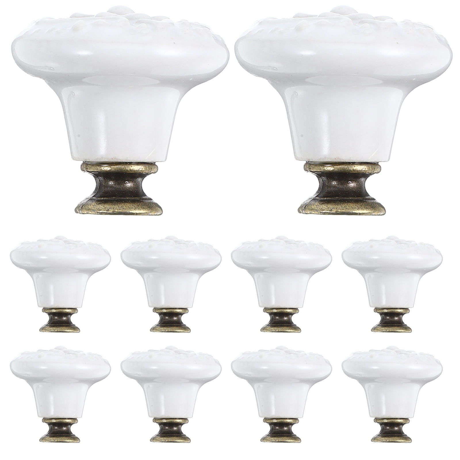 HOOWIFFY Ceramic Drawer Pulls Vintage White for Kitchen Cabinets and ...