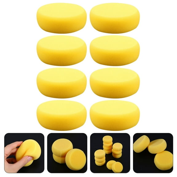 HOOWIFFY Multipurpose Yellow Paint Sponge, Smooth Surface, No Pilling, 8Pcs
