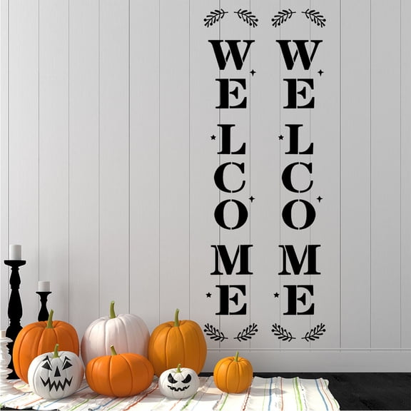 HOOWIFFY 8Pcs Welcome Sign Stencils Made of Reusable Material for Wood Signs and Wall Decor