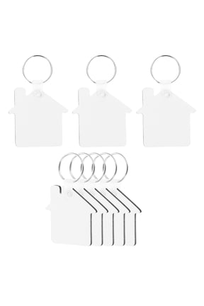 White Aluminum Alloy Blank Keychains for Crafting, Art Projects, Custom Key Accessories