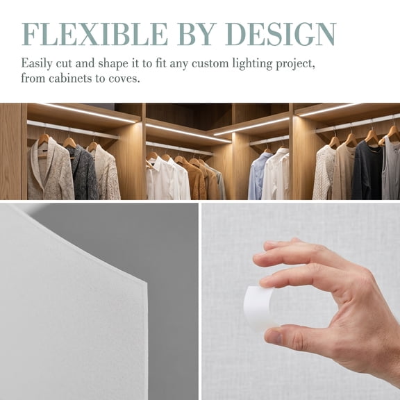 HOOWIFFY Acrylic LED Strip Diffuser Panel Flexible Light Diffusion Sheet