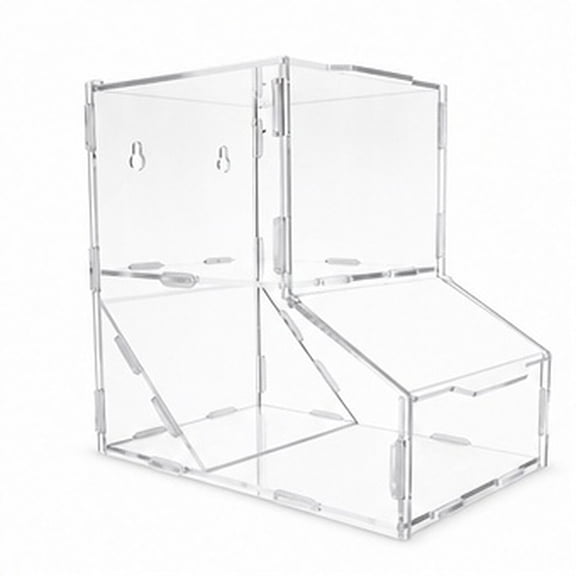 HOOWIFFY Acrylic Laundry Detergent Dispenser Box with 2 Compartments Wall Mount