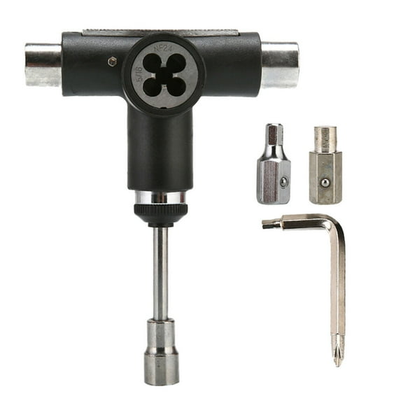 HOOWIFFY All in One Skateboard Tool Black Multi Function Durable Steel and ABS