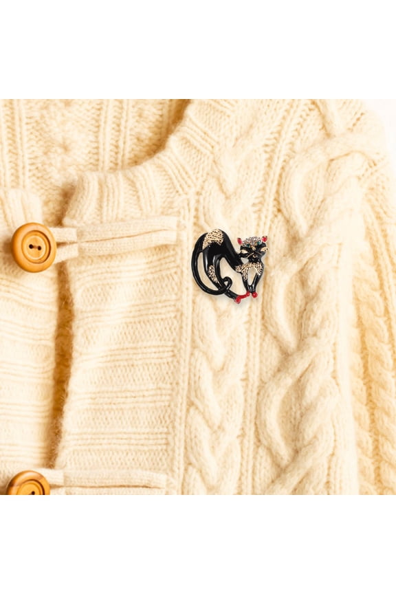 Cute Cat Shape Alloy Brooch Pin for Women, Stylish Animal Jewelry Accessory for Outfits and Bags