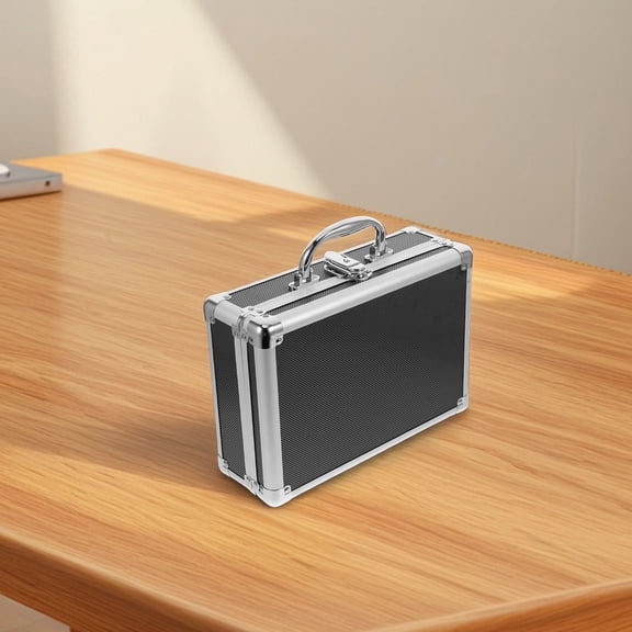 HOOWIFFY Aluminum Alloy Tool Box Organizer with Key Lock and Shock Absorbing Foam Interior