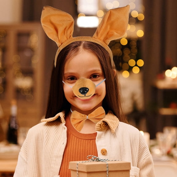 HOOWIFFY Assorted Color Kangaroo Ear Headband Soft Material Party and Cosplay Use 1Set