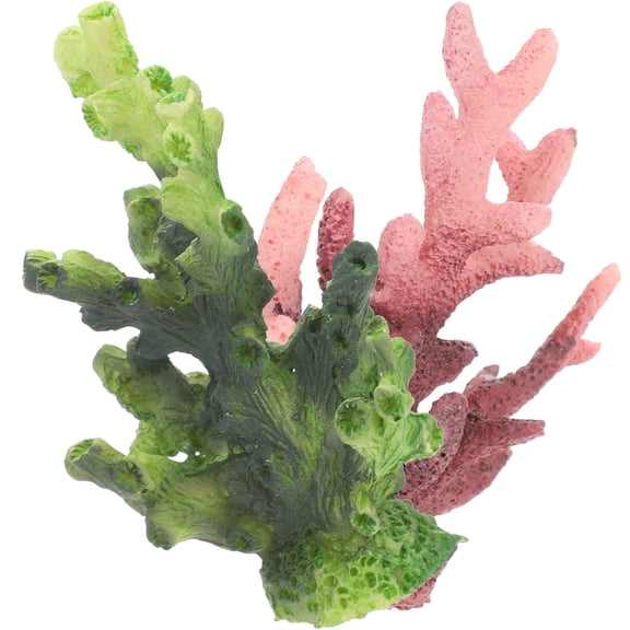 HOOWIFFY 2-Pack Resin Coral Figurines Coastal Aquarium Decorations Floating Plant Ornaments Vivid Assorted Colors