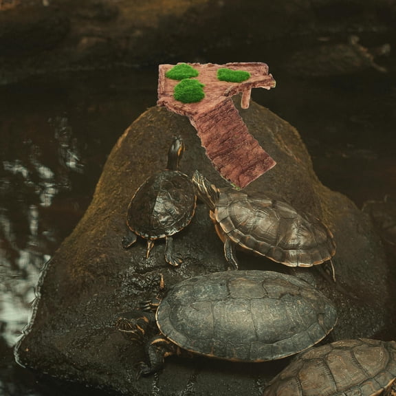 HOOWIFFY Aquarium Resin Basking Platform for Turtles with Easy Climbing Design and Durable Material