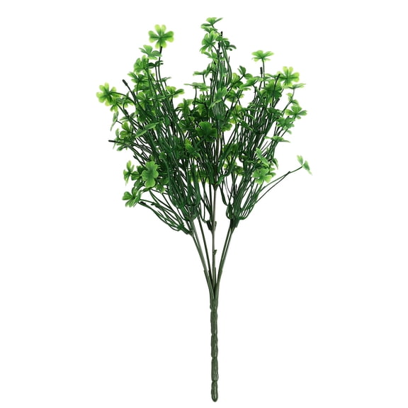HOOWIFFY Artificial Fake Clover Plant Green Faux Four Leaf Clover for Home and Hotel