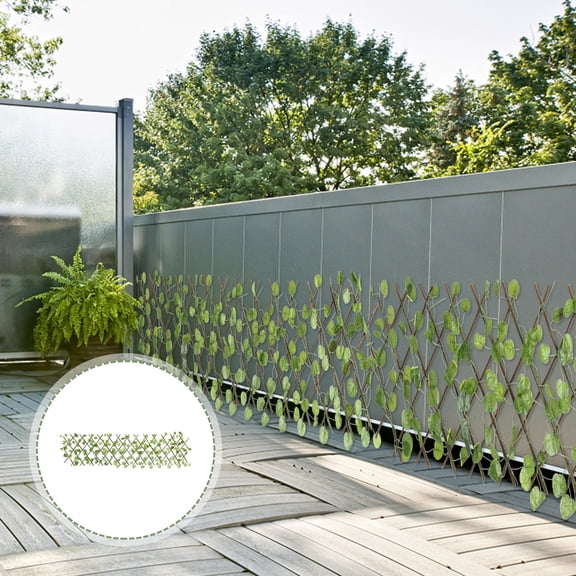 HOOWIFFY Simulation Leaf Ornament Fence Decor Artificial Green Hedge for Balcony