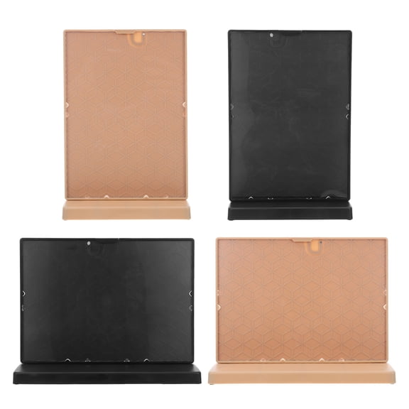 HOOWIFFY Double-Sided L-Shaped Menu Holder, ABS Plastic, Stable Design, Assorted Colors, 4-Pack for Home and Restaurant Use