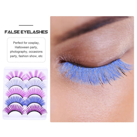 HOOWIFFY 5Pairs Makeup Eyelash Extensions Assorted Colors Natural Appearance