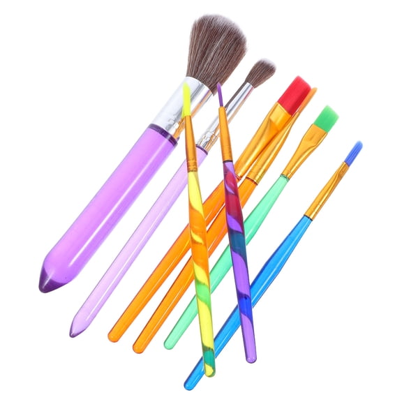 HOOWIFFY Household Decorating Brush, Assorted Color, Plastic, for DIY Cakes and Desserts 8Pcs