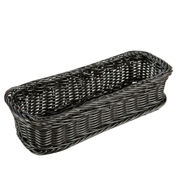 HOOWIFFY Basket for Forks Plate Basket PP Woven Design Multi-functional Kitchen Home Accessories Grey 1pc