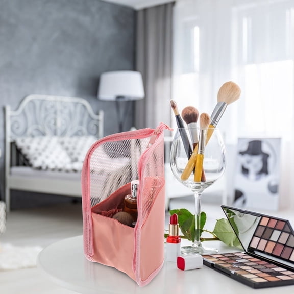 HOOWIFFY Pink Twill Makeup Brush Pouch Portable and Waterproof for Easy Access