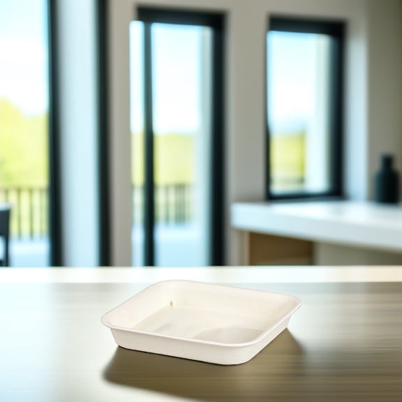 HOOWIFFY Beige Plastic Flowerpot Saucers for Indoor , Thickened Design, 2 Pieces Set