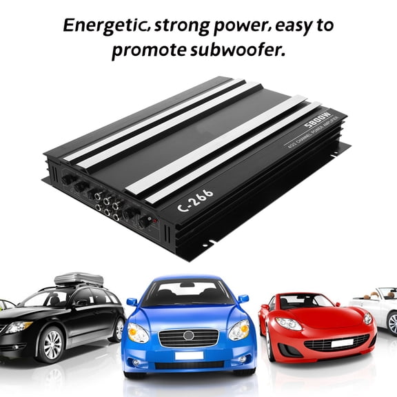 HOOWIFFY 4 Channel Car Audio Amplifier Black High Power Stable Sound Amplifier for Car Stereo System