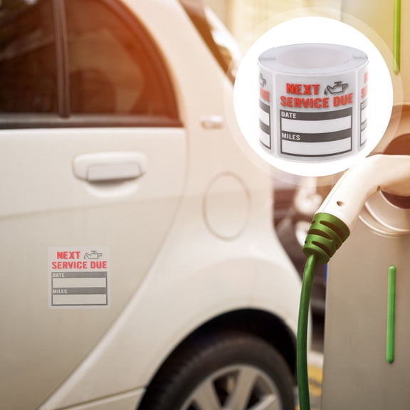 HOOWIFFY Black Car Maintenance Labels Sticker Adhesive Service Reminder Decal for Vehicle Use