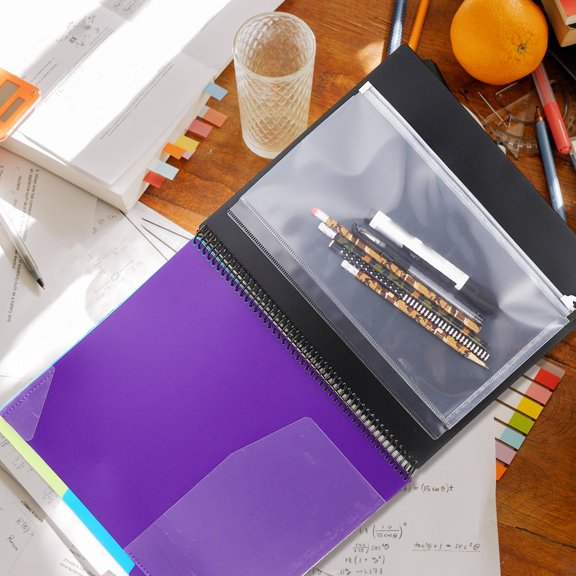 HOOWIFFY Plastic Pocket Folder with Coil Design for Daily Document Organization