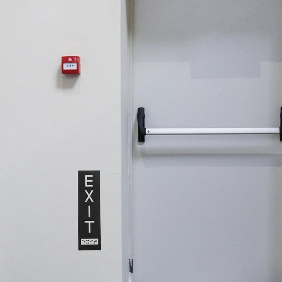 HOOWIFFY Black Braille Corridor Sign Acrylic for Office Safety Easy to Use