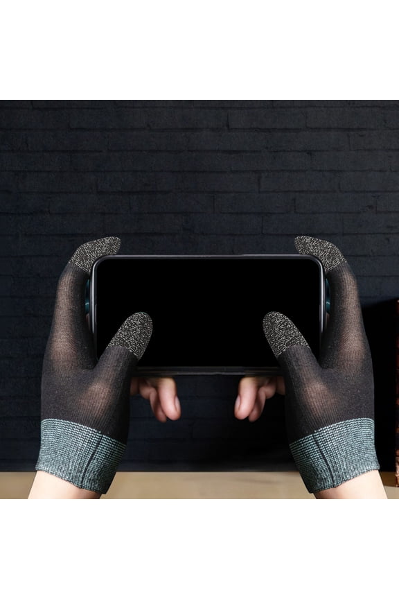 Black Gaming Gloves Sweat Resistant Spandex Fabric for Playing Games Twofinger Design Breathable