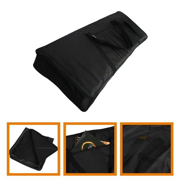 HOOWIFFY Black Oxford Cloth Electronic Keyboard Tote Bag Wear Resistant Storage Bag for 76 Key Keyboards