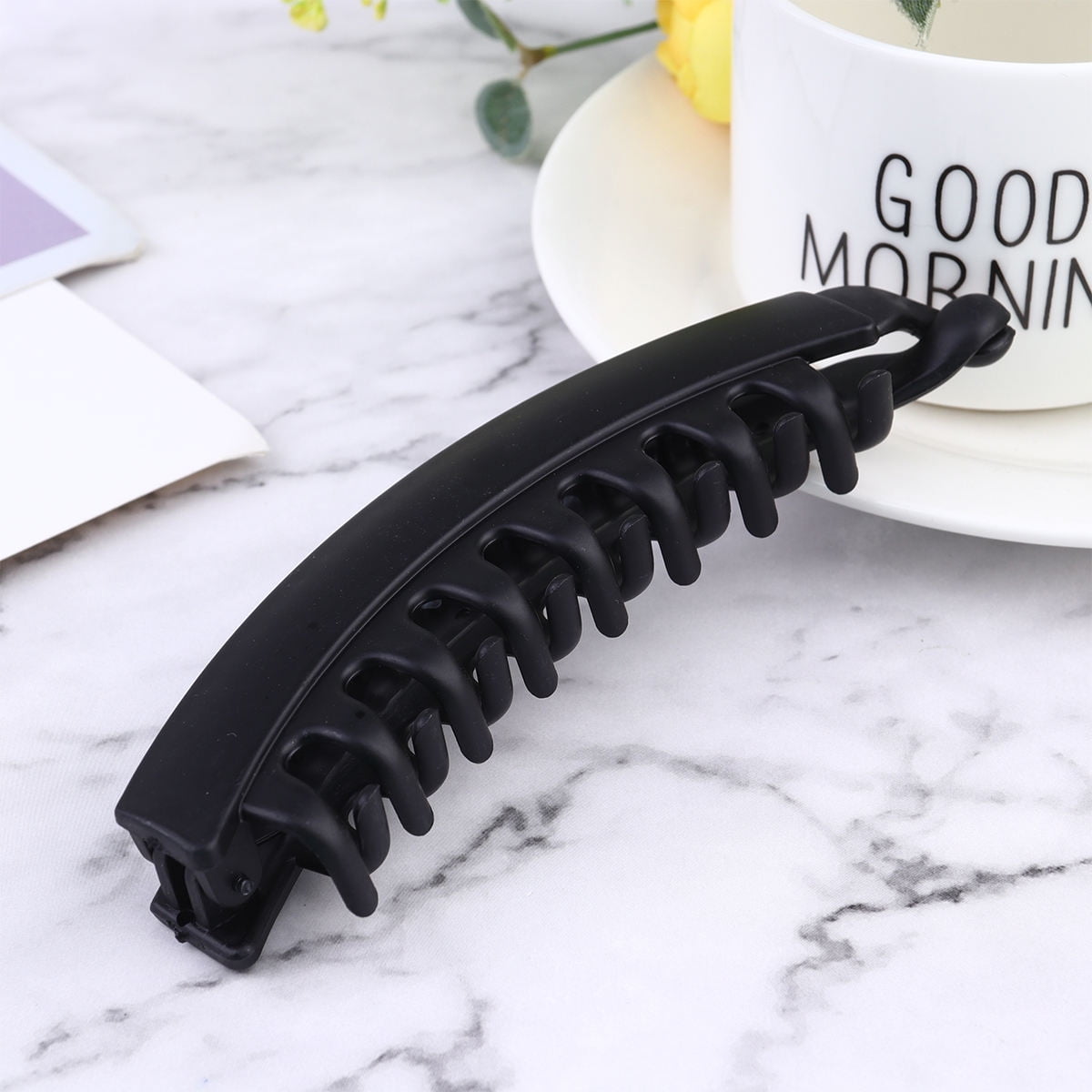 HOOWIFFY Black Plastic Resin Banana Clips 10Pcs Hair Grip Styling ...