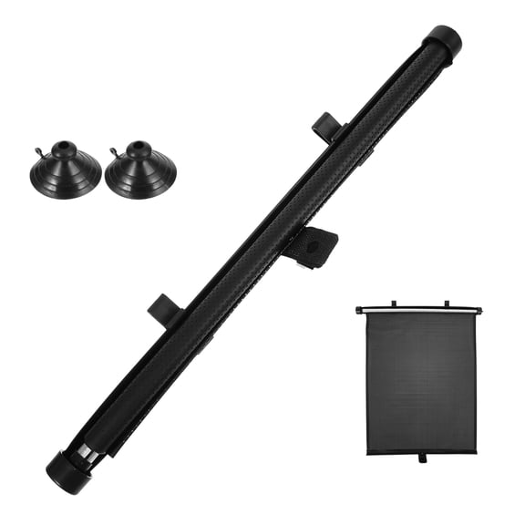HOOWIFFY Car Window Sunshade Roller Black PVC Material Heat Insulation Privacy Protection