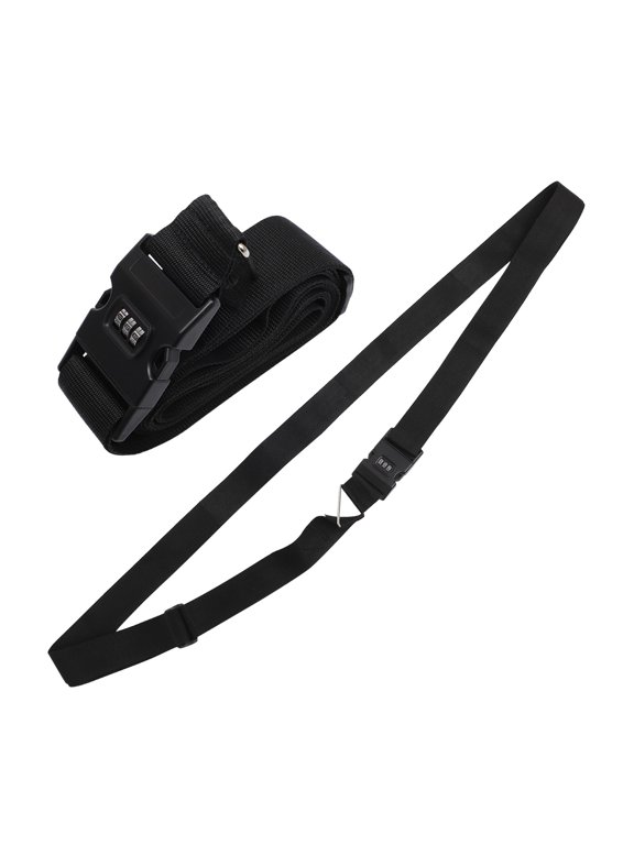 Black Oxford Cloth Luggage Strap with Stainless Steel Lock for Travel