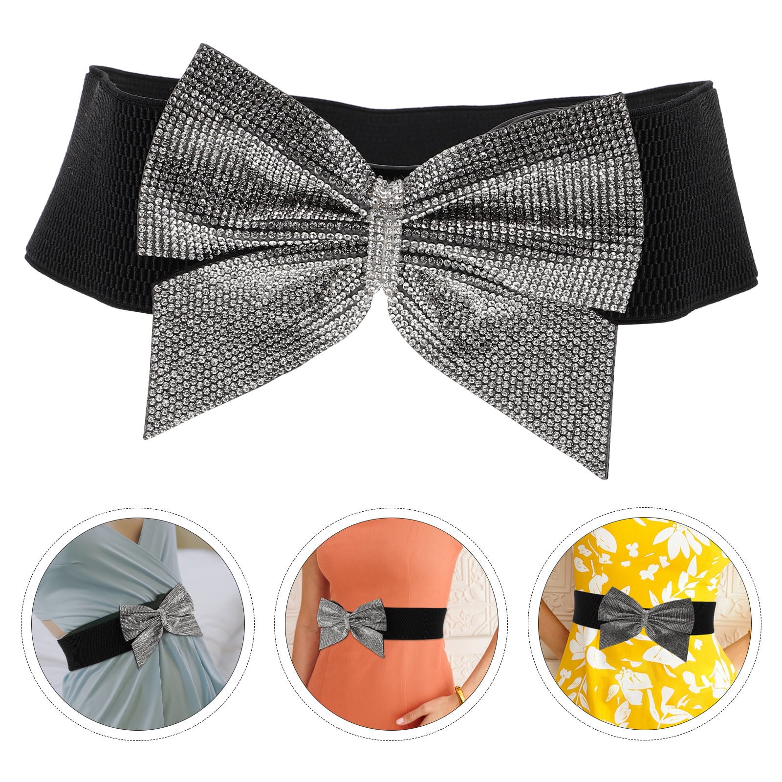 ✨BUNDLED✨Super Cutesy Gray Belt with Bow. Dusty Blue Satin Hair Bow and Sash Belt With Pre-tied Bow  main image 2
