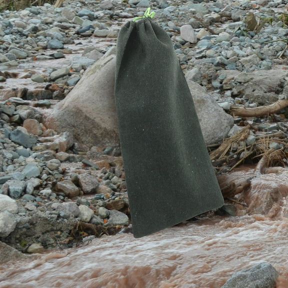 HOOWIFFY Reusable Dark Green Flood Bag Water Barrier with Absorbent Canvas Material