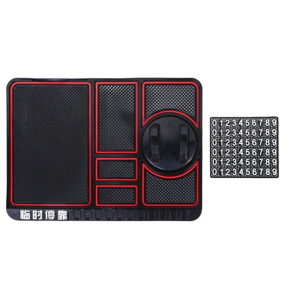 HOOWIFFY Car Dashboard Mats 1Pcs Red Skid Dashboard Grip Mat for Holder Decorative