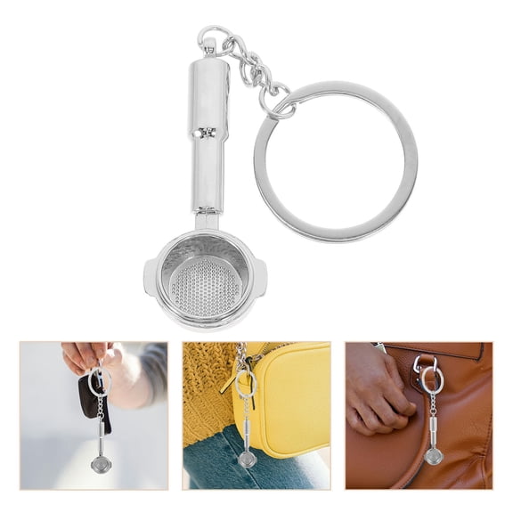 HOOWIFFY Metal Coffee Cup Keychain Keyring for Hanging Keys and Accessories with Trendy Stylish Design