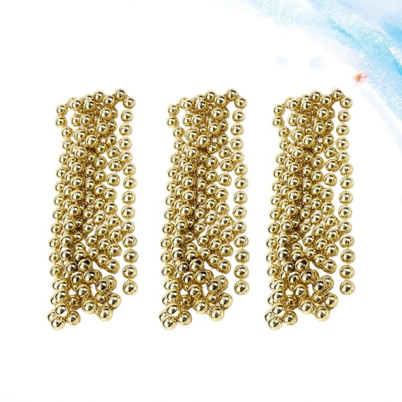 HOOWIFFY Golden Christmas Tree Ornaments 3Pcs Round Beads 59In