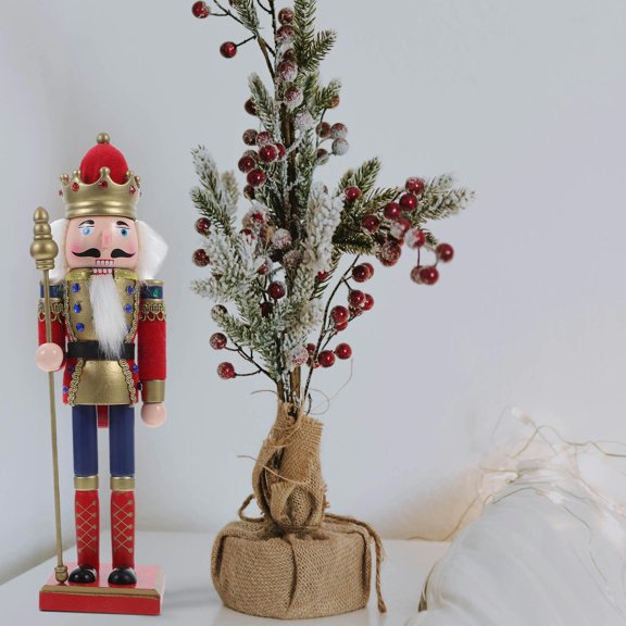 HOOWIFFY Classic Nutcracker Wooden Figurines Multi Decoration for Friends and Family Holiday Party 1Pack