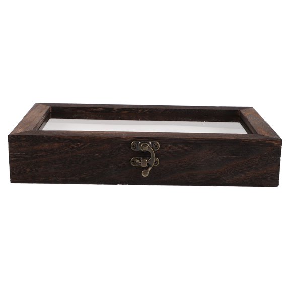 HOOWIFFY Classic Wooden Bug Collection Box with Transparent Lid for Specimen Presentation