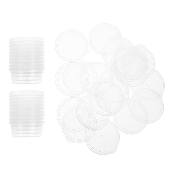 HOOWIFFY Clear Round Storage Container, Durable PP, Airtight, for Home, 30Pcs
