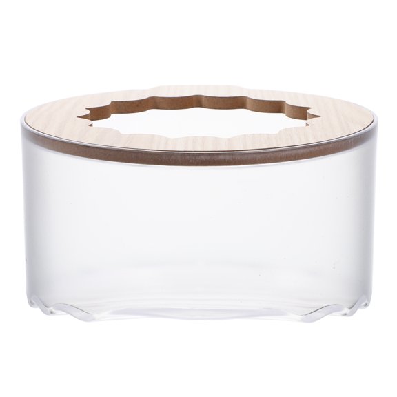 HOOWIFFY Clear Small Pet Sand Bath Box Suitable for Hamster and Chinchilla with Wood Lid