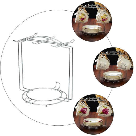 HOOWIFFY Coffee Mug Stand for Countertop Golden Stainless Steel 1Set