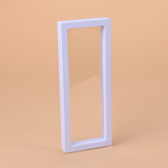 HOOWIFFY Coins Display Case 3D Floating Frame Shadow Box White Plastic 1Pcs