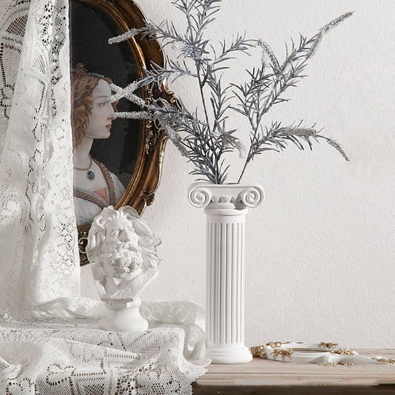 HOOWIFFY Artistic Roman Column Statue Flower Vase White 1Pack Column Planter for Event Planners